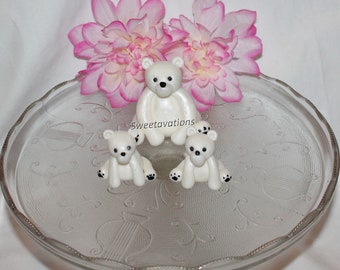 Fondant Polar Bear Cake Topper - Polar Bear Topper - Polar Bear Cake - Arctic Animal Topper - Polar Bear Birthday - Polar Bear Shower