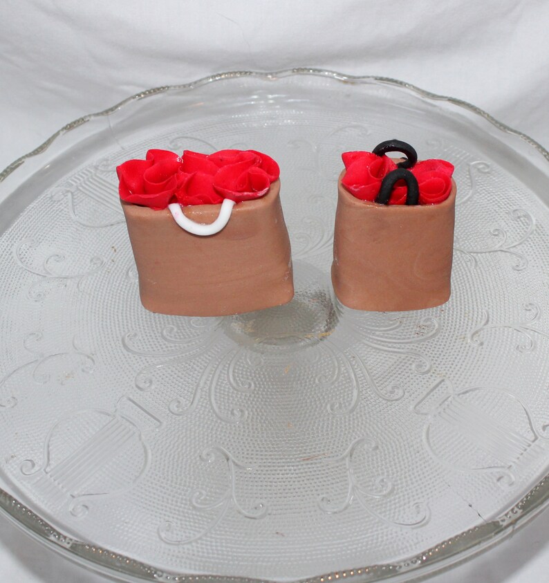 Fondant Shopping Bag Cake Topper Shopping Theme Fondant Etsy