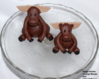 Fondant Moose Animal Cake Topper, Woodland Baby Shower, Lumberjack Birthday, Moose Decoration