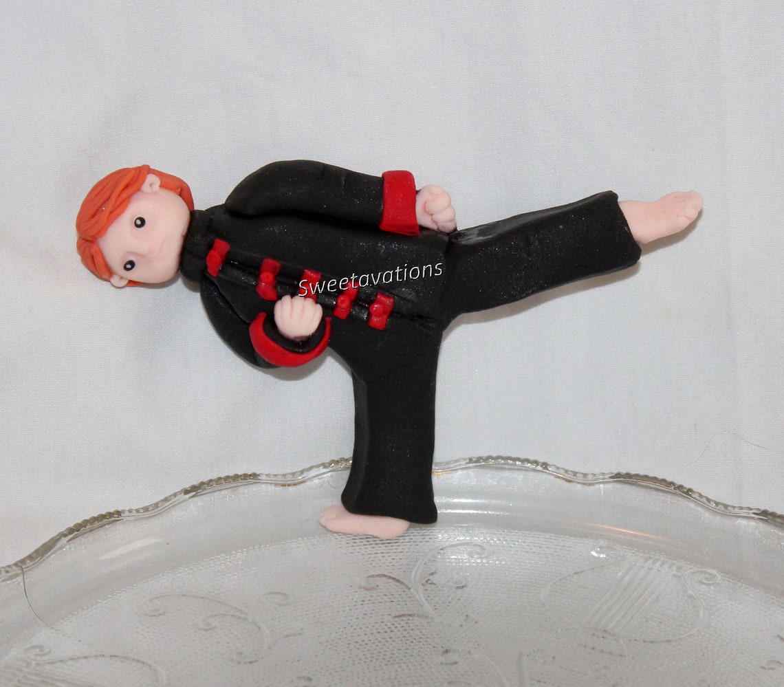 Fondant Karate Cake Topper Karate Topper Fondant Martial Etsy