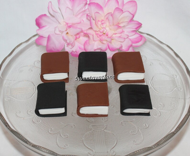 Fondant Book Cake Topper Book Topper Fondant School Etsy