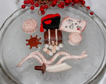 Buccaneer theme Fondant Pirate Themed Cake Toppers Fondant Skull with Bandana and Eye Patch Treasure Map Jolly Roger Cake Decorations Buccaneer theme Fondant Pirate Themed Cake Toppers Fondant Skull with Bandana and Eye Patch Treasure Map Jolly Roger Cake Decorations