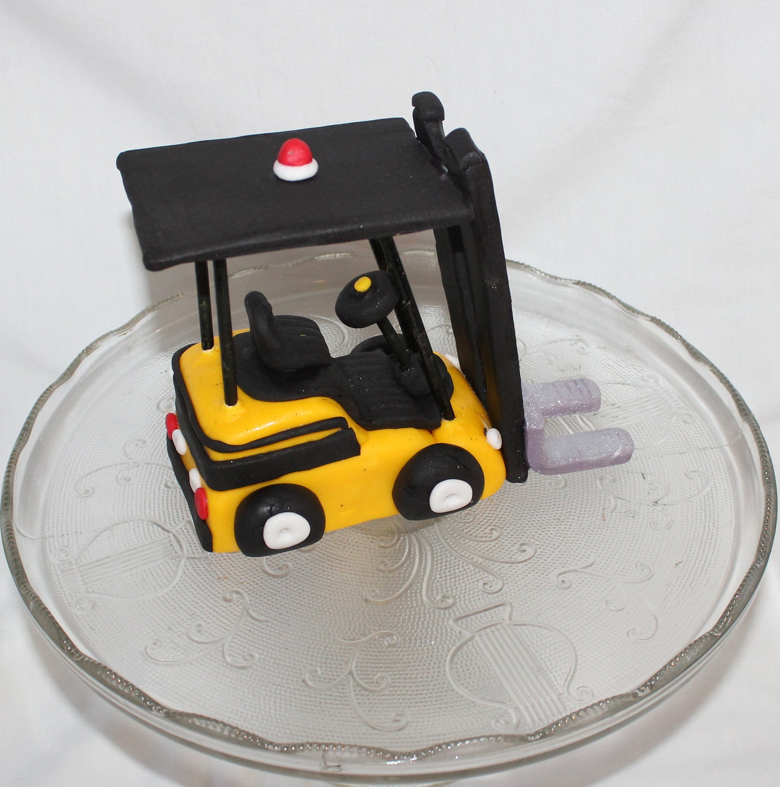 Fondant Forklift Cake Topper Forklift Topper Fondant Etsy