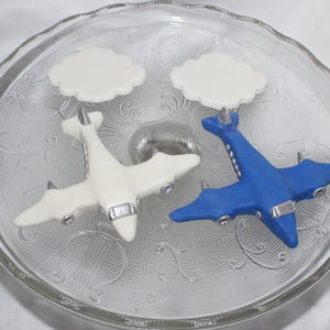 Fondant Airplane Cake Topper - Fondant Plane - Airplane Cake - Fondant Pilot - Pilot Cake Topper - Fondant Jet - Airplane Cake Decoration