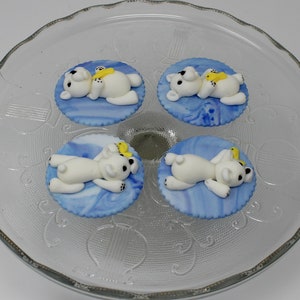 Fondant Polar Bear Cupcake Topper - Polar Bear Topper - Polar Bear Theme - Polar Bear Cake - Arctic Animal Topper - Polar Bear Birthday