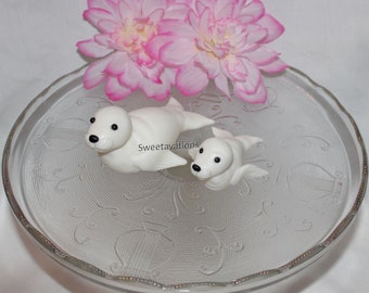 Fondant Seal Cake Topper - Seal Topper - Fondant Baby Seal - Baby Seal Topper - Arctic Animal Topper - Baby Seal Topper - Arctic Baby Shower