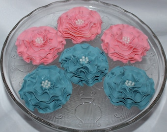 Fondant Ruffle Flower Cake Topper - Fiore di zucchero arruffato - Fiore messicano Ruffle - Ruffle Rose - Fiore fondente arruffato - Fiore fondente