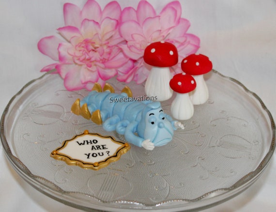Fondant Alice In Wonderland Cake Topper Fondant Absolem Etsy