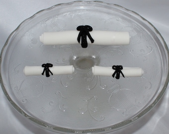 Fondant Diploma Cake Topper, Graduation Cap, Grad Hat, Diploma Scroll, Commencement