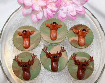 Fondant Deer Cupcake Topper - Deer Topper - Fondant Deer - Woodland Animal Topper - Hunting Cake Topper - Hunting Birthday - Hunter Birthday