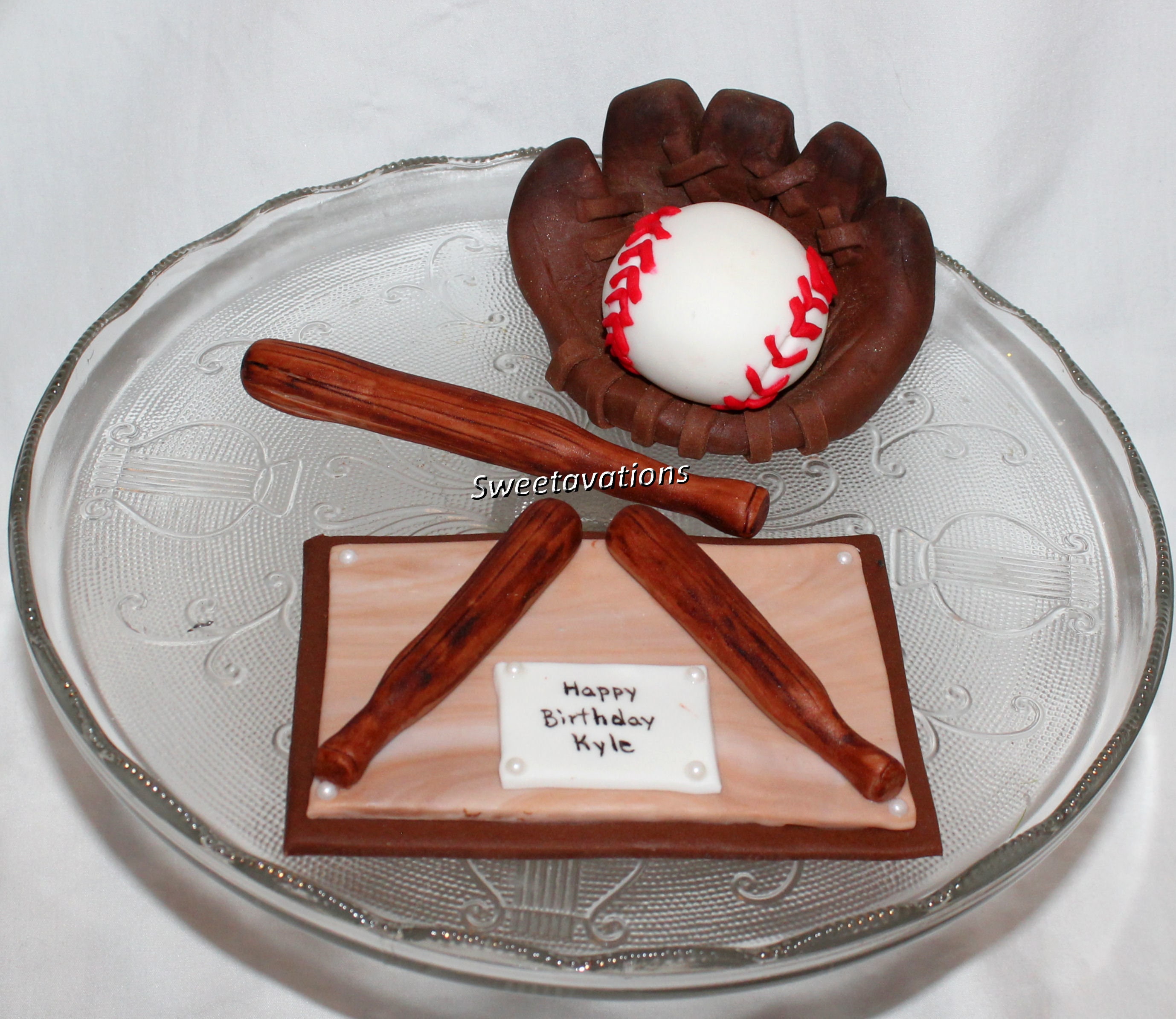 Fondant Baseball Glove Cake Topper Baseball Topper Fondant Etsy