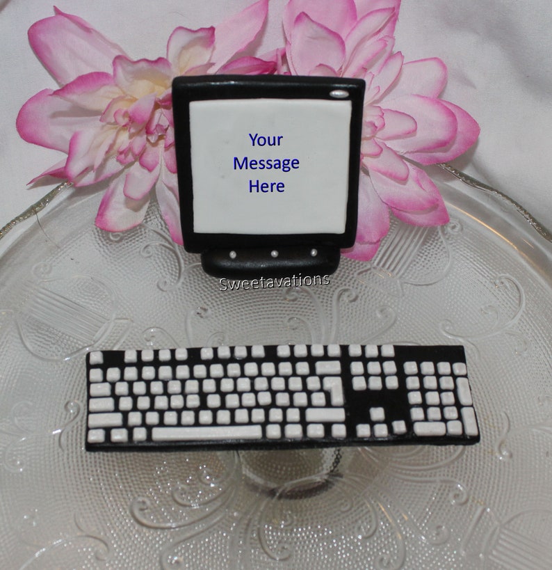 Fondant Computer Cake Topper Fondant Laptop Fondant Etsy