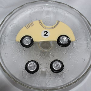 Fondant Race Car Cake Topper - Race Car Theme - Race Car Cake Decoration - Car Birthday - Fondant Tires - Vintage Race - Race Track Cake