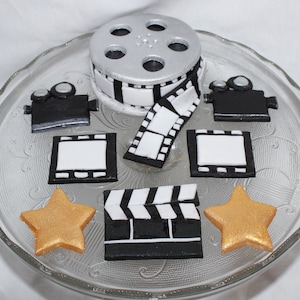 Fondant Movie Cake Topper - Movie Producer Cake Topper - Director Cake Topper - Fondant Clapboard - Movie Production Cake - Movie Theme