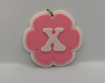 Flower Initial Keychain