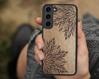 Wooden Galaxy Phone Case S26 Ultra, S25 FE, S24, S23, S22 (all models) - Mandala