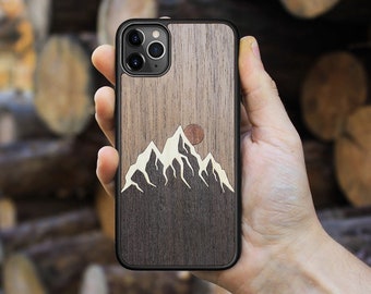 Real Wood Case for iPhone iPhone 12ProMax case Protective Cover with Phone Chain Necklace for iPhone users Removable case