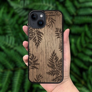 Fern - Wooden iPhone MagSafe Case 15 Pro Max, 15 Plus, 14 Pro Max, 13 Pro Max, 13 Mini, 12 Pro Max, 11 Pro, SE, XR, XS Max