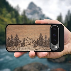Real Wood Pixel Phone Case for 10 Pro XL, 9 Pro, 9A, 8 Pro, 8A, 7, 6A, 6, 5A 5G (all models) – Nature