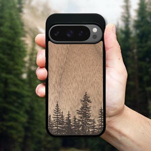 Real Wood Pixel Phone Case for 10 Pro XL, 9 Pro, 9A, 8 Pro, 8A, 7, 6A, 6, 5A 5G (all models) – Woodland