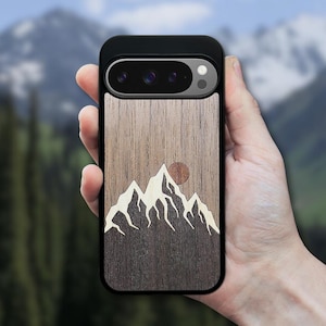 Mountain - Wooden Pixel 9A, Pixel 9 Pro XL Case, Pixel 8A, Pixel 8 Pro, Pixel 7 Pro, Pixel 6A, Pixel 6, Pixel 5A 5G, Pixel 5