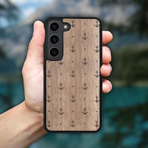 Anchor - Wooden Case Galaxy S25 Edge, S25 Ultra, S25 Case, S24 FE, S24 Plus, S23, S22, S21 FE, S20 FE, A56, A36, A26, A55, A35, A25, S10e