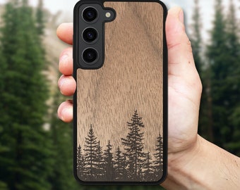 Woodland - Étui en bois pour Galaxy S24 Ultra, S24, S23 FE, S23 Plus, S22 Ultra, S21 FE, S20 FE, A55, A35, A25, A24, A15, S10