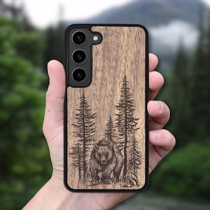 Bear Forest - Wooden CaseGalaxy S25 Edge, S25 Ultra, S25 Case, S24 FE, S24 Plus, S23, S22, S21 FE, S20 FE, A56, A36, A26, A55, A35, A25, S10