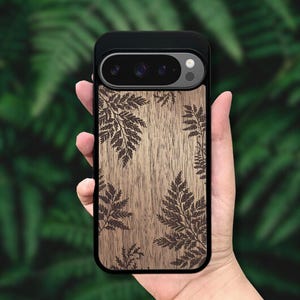 Real Wood Pixel Phone Case for 10 Pro XL, 9 Pro, 9A, 8 Pro, 8A, 7, 6A, 6, 5A 5G (all models) – Fern