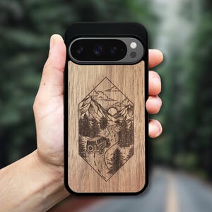 Real Wood Pixel Phone Case for 10 Pro XL, 9 Pro, 9A, 8 Pro, 8A, 7, 6A, 6, 5A 5G (all models) – Mountain Road