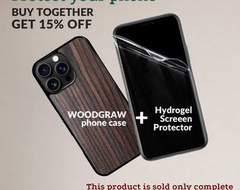 Add Top Hydrogel Screen Protector to your order with WOODGRAW iPhone wood case