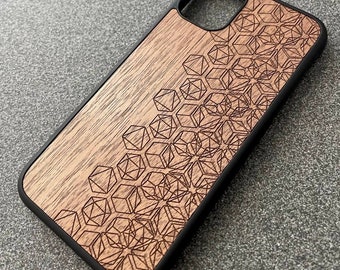 Geometric - Wooden iPhone MagSafe Case 15 Pro Max, 15 Plus, 14 Pro Max, 13 Pro Max, 13 Mini, 12 Pro Max, 11 Pro, SE, XR, XS Max