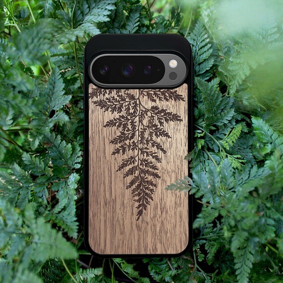 Wooden Pixel Phone Case 10A, 10 Pro XL, 9, 8, 7, 6 (all models) - Fern