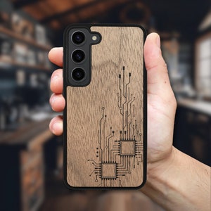 Electronic - Wooden Case Galaxy S24 Ultra, S24 Case, S23 FE, S23 Plus, S22 Ultra, S21 FE, S20 FE, S20, S10, S10e 5G