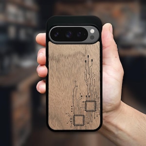 Real Wood Pixel Phone Case for 10 Pro XL, 9 Pro, 9A, 8 Pro, 8A, 7, 6A, 6, 5A 5G (all models) – Electronic