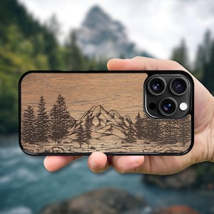 Wooden iPhone MagSafe Case 16E, 16 Pro Max, 15 Plus, 15 Pro, 14 Pro, 13 Mini, 13 Pro, 12, 11, SE, XR, XS - Nature