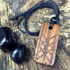 Web of Wyrd Ancient Bog Yew Talisman Pendant Necklace. *Free UK Delivery*