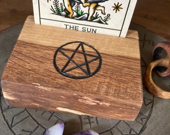 Englisches White Oak Pentagramm Tarot / Orakel / Engel Kartenhalter *kostenlose Lieferung*