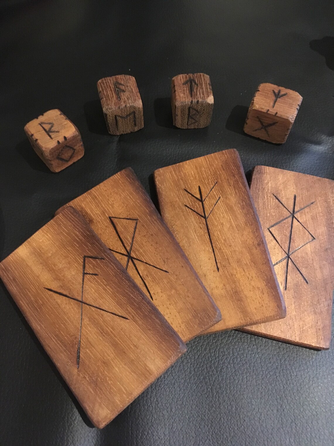 Hardwood Rune Dice & Bindrune Stave Altar Candle Stand - Etsy