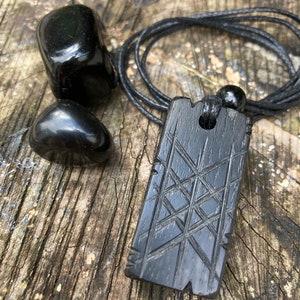 Web of Wyrd 4,500 - 5,000 Year Old Bog Oak Talisman Pendant Necklace. *Free UK Delivery*