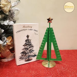 Revolving Christmas Card Tree by Davis | Boîte d'origine | Idée-cadeau vintage pour le temps des fêtes