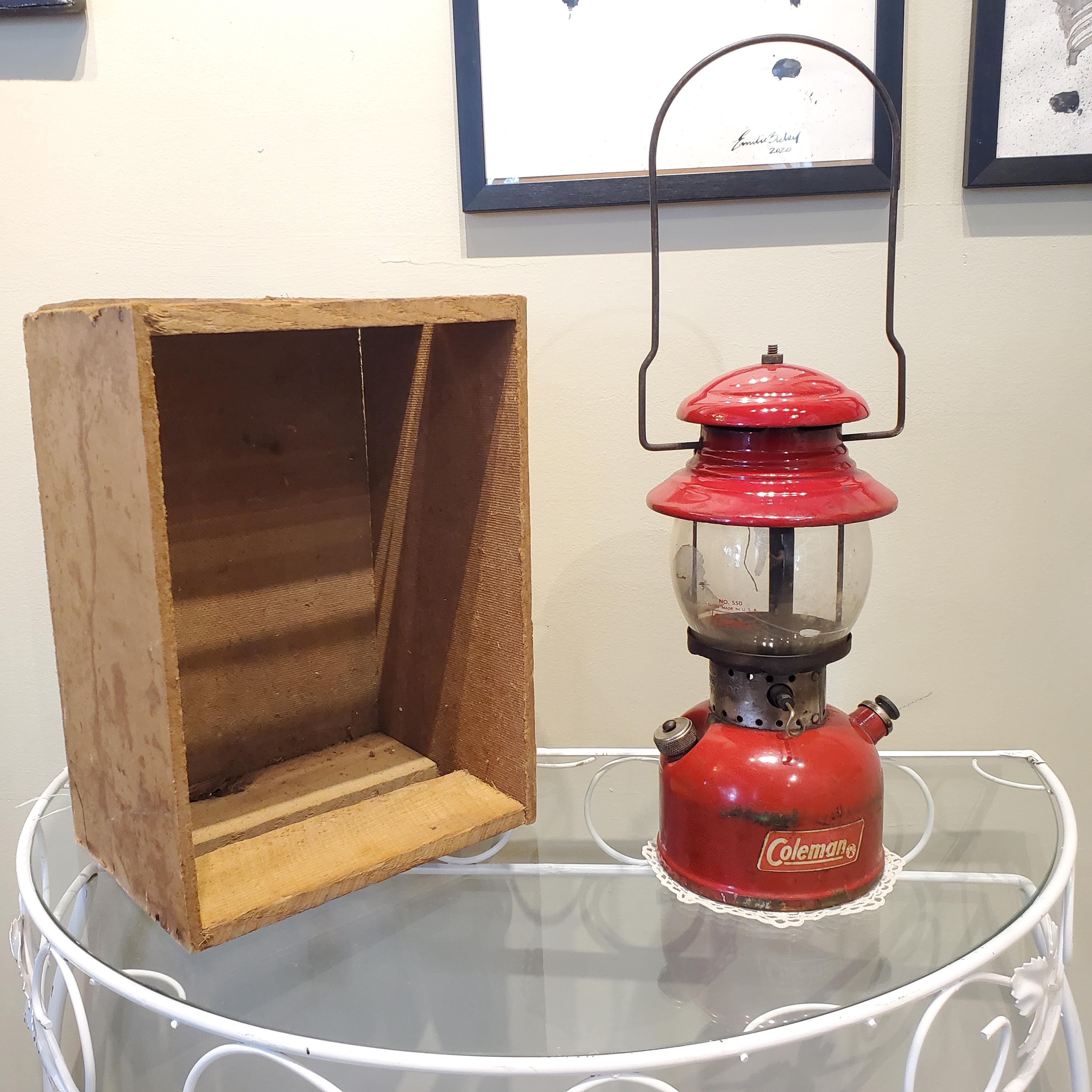 Coleman Model 200 T-66 Oil Lamp Globe No. 550 | Green Camping Lamp