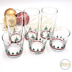 Libbey Christmas Glasses | Fir tree under the snow | Juice glasses, water glasses