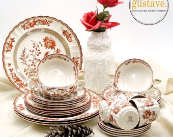 FREE shipping Canada & Usa - India Tree by Copeland Spode, Tableware England Red Orange China Plates - Cups, Plates, Bowls