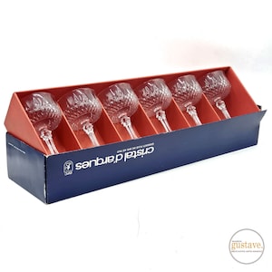 Cristal d'Arques, France | 6 champagne glasses 23 cl. Lead Crystal 24% in original box | Impeccable