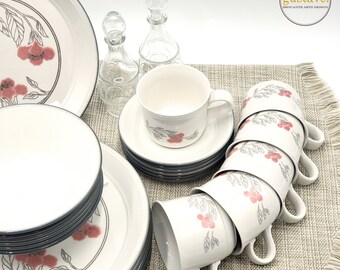 Vintage Kiln Craft for 6 | English Ceramic Dinnerware Set