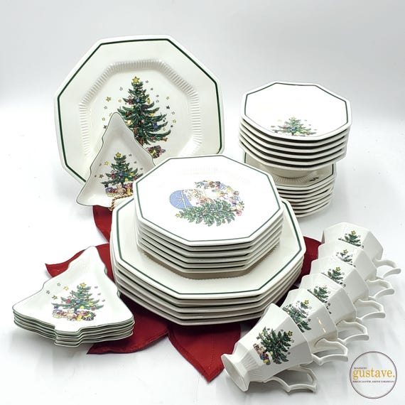 Christmastime Octagonal Dinnerware Set by Nikko for 8 People