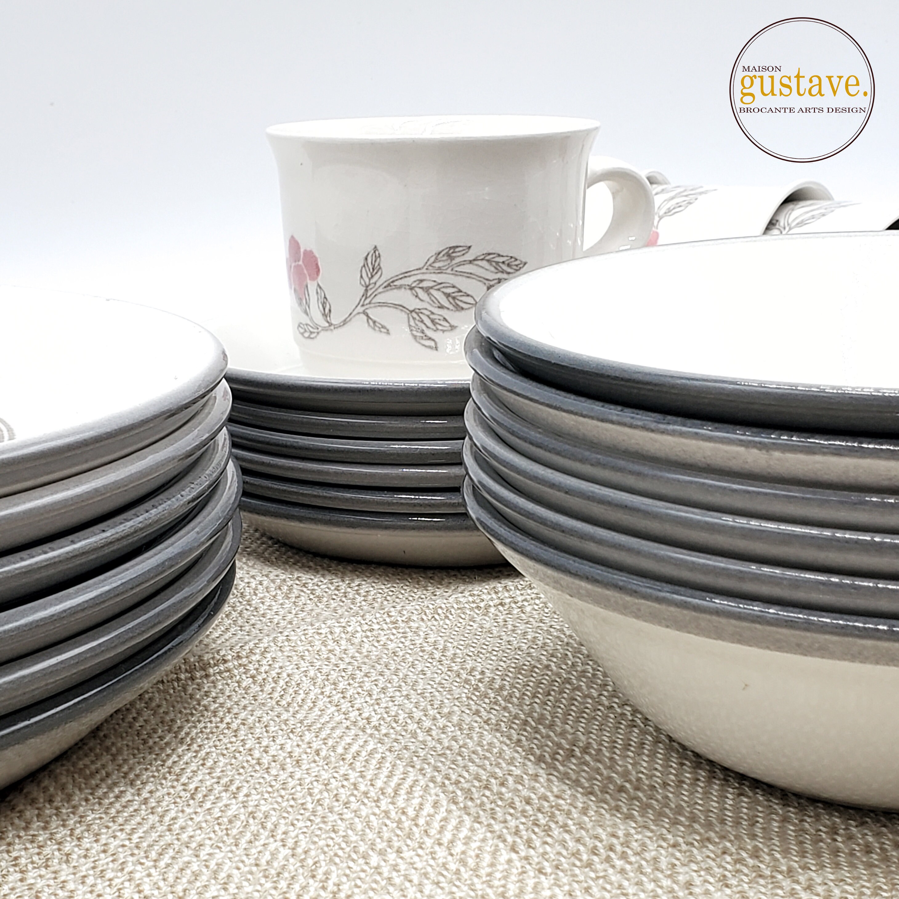 Vintage Kiln Craft for 6 | English Ceramic Dinnerware Set