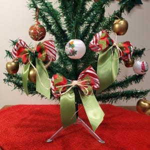 Handmade Holiday Bow Ties by Les Lutins | 11 Unique Handmade Decorative Bow Ties for Christmas Tree or Wreath | Gift Idea