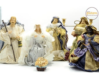 6 Paper Nativity Characters with Accessories | Refined nativity scene